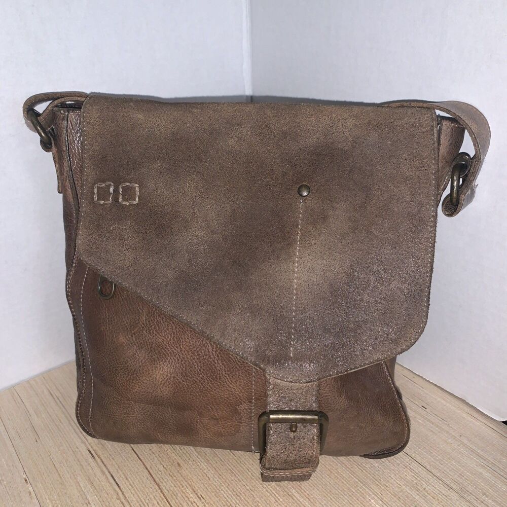 Bed Stu Venice Beach Crossbody Bag Distressed Leather Boho Hippy Rustic Brown